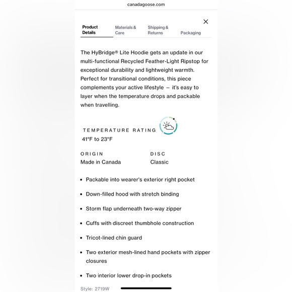 Women’s Canada Goose(Red) Hybridge Lite Hoodie Sz Med - Picture 10 of 10